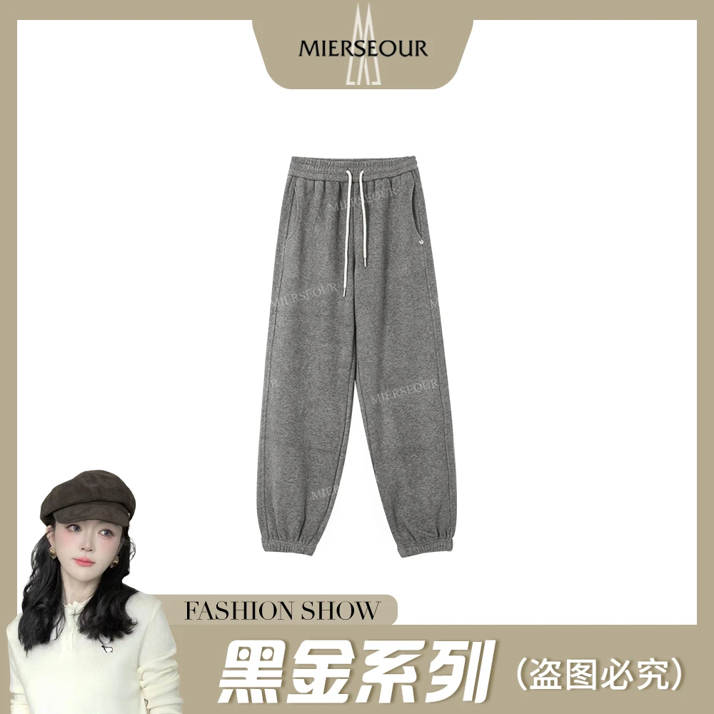 黑l金系列2024秋冬新款时尚运动风休闲卫裤加绒休闲裤9819