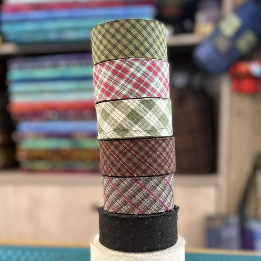 B系列包边条格子布指间先染布棉布一卷14码宽3.8cm手工配料包邮