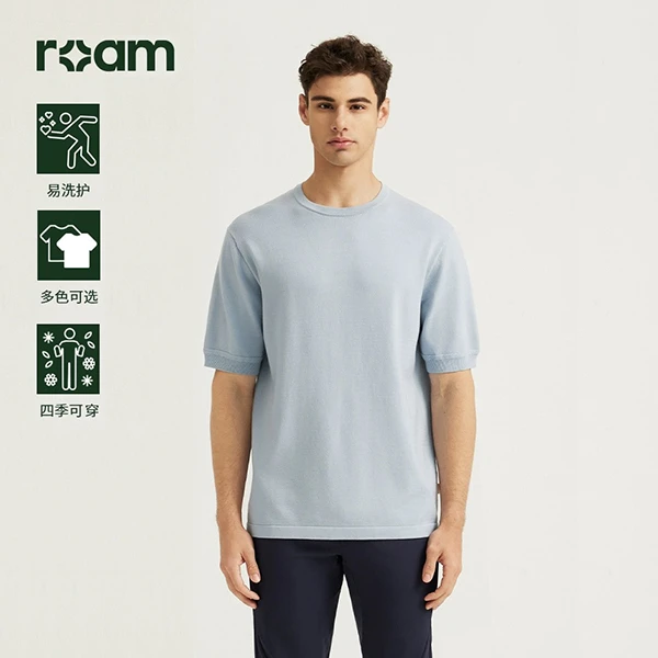 圆领T恤24年早春新品Perry宽松简约男士短袖T恤