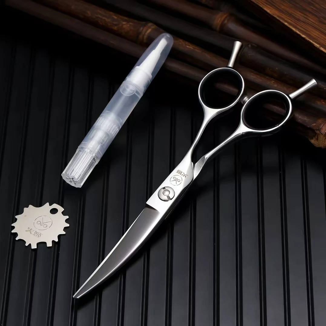 高端品牌弯剪弯刀理发店美发剪刀修饰剪日式剪子