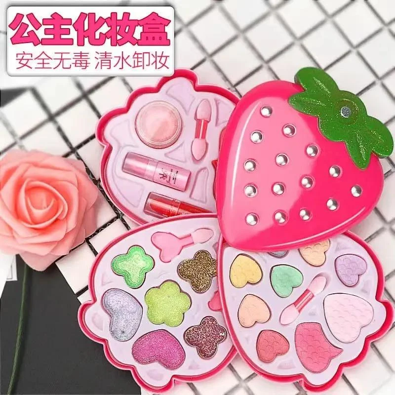 儿童化妆品套装安全公主口红彩妆盒小女孩玩具过家家生日礼物
