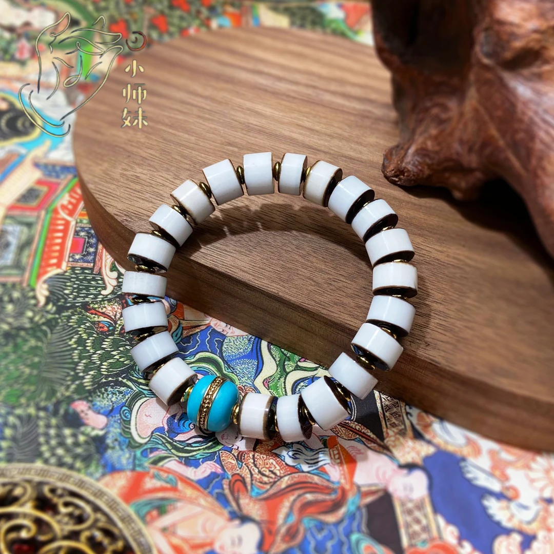 非金属吊坠 扶摇臻选|黑白药师剁珠手串