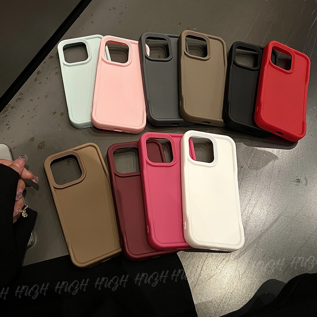 适用苹果15promax14简约纯色磨砂大孔iPhone13多巴胺手机壳pro12