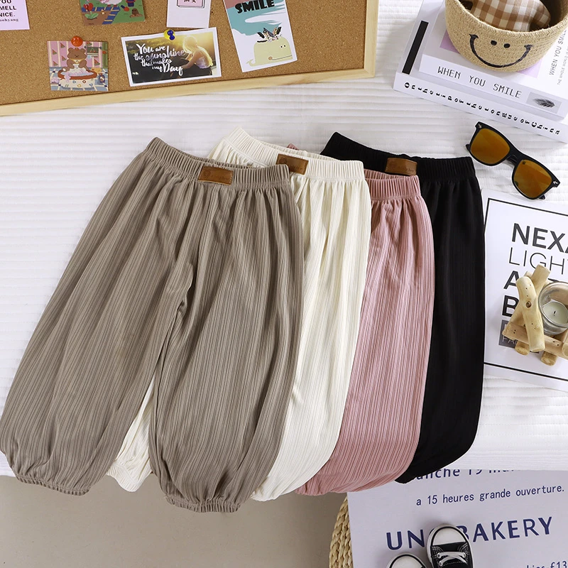 儿童夏季冰丝防蚊裤透气灯笼裤薄款男童女童休闲裤中大童