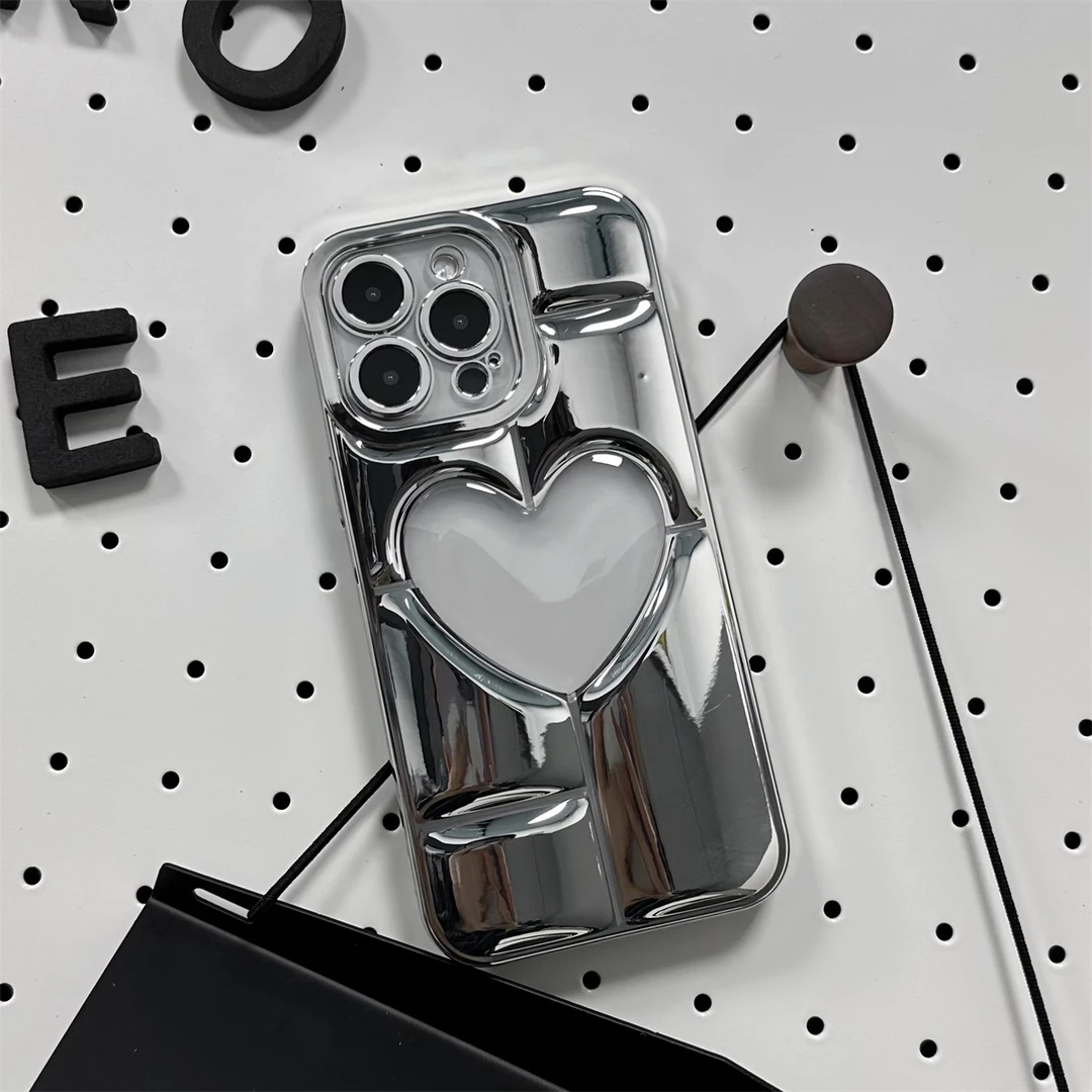 ins风网红爆款爱心露标防摔电镀手机壳适用苹果13新款女款保护壳