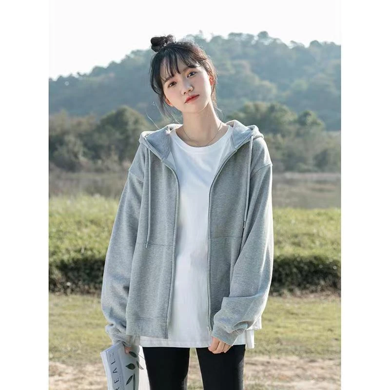 显瘦卫衣连帽开衫拉链宽松百搭爆款时尚休闲韩版女上衣外套秋冬