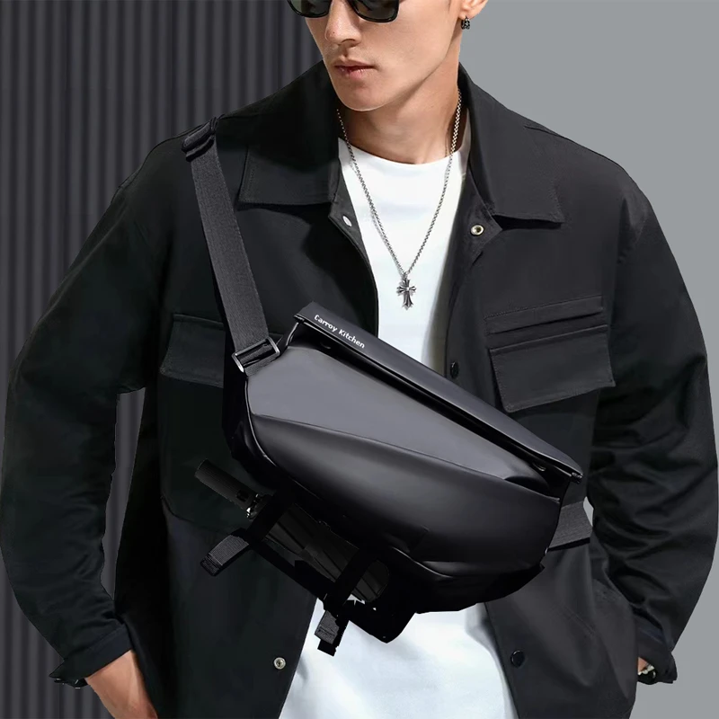 斜挎骑行腰包运动背包大容量机能胸包斜跨男士单肩多功能防水潮流