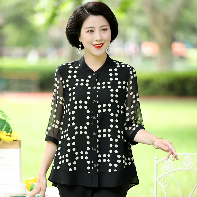 华太太妈妈夏季衬衫婆婆新款薄外套奶奶老太太气质开衫女B3666