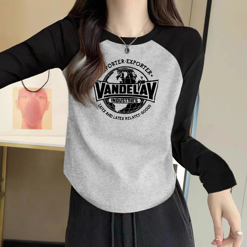 韩版正肩长袖打底衫女学生早秋新款设计感小众修身显瘦内搭上衣潮