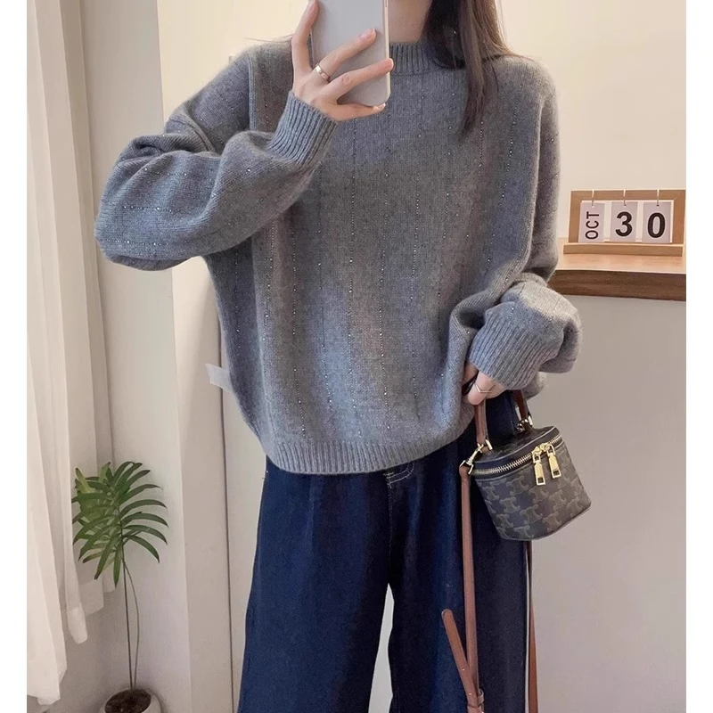 大码胖mm设计感别致毛衣女2025春季新款时尚百搭显瘦加厚针织上衣