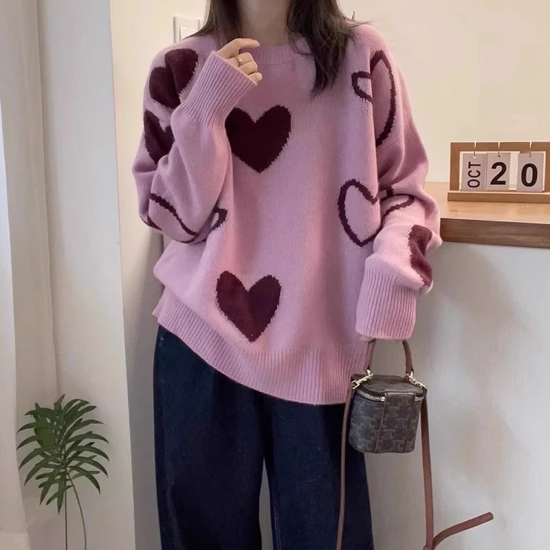 2025春季新款胖妹妹慵懒风提花针织衫女大码休闲百搭宽松显瘦毛衣