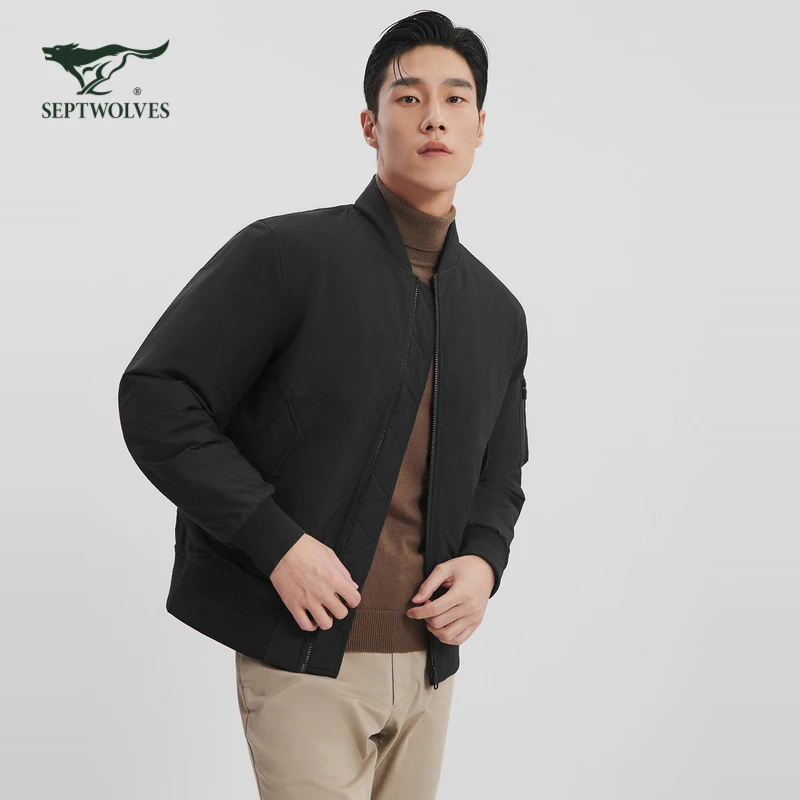 【双面穿】七匹狼官方男士2025年春秋冬季简约保暖商务绗线棉服外套