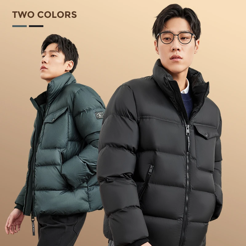 【狼族生活】七匹狼男士2025冬季保暖户外加厚立领羽绒服三防抗皱