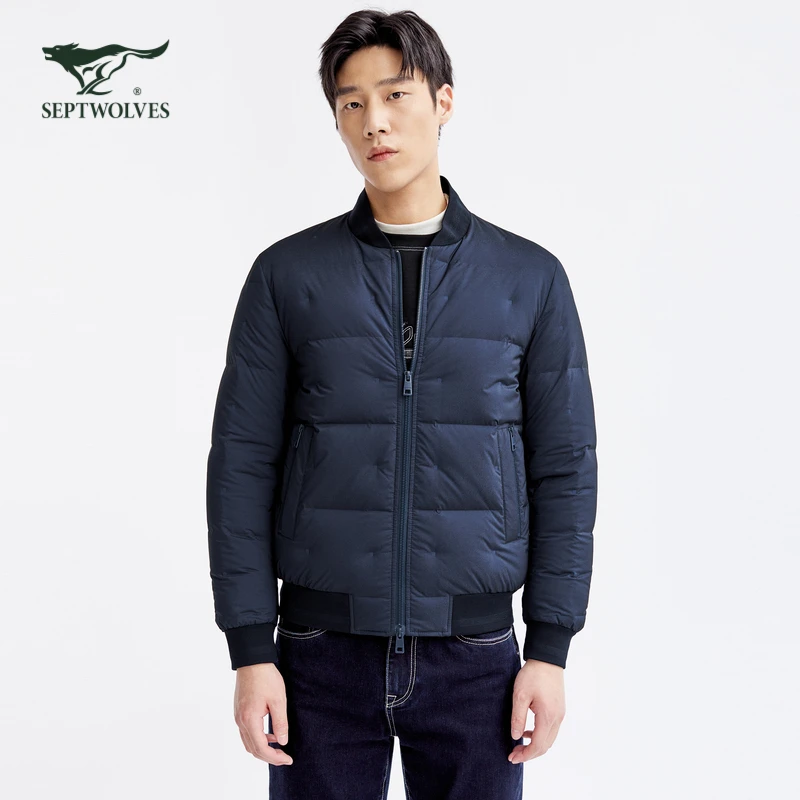 七匹狼【狼族生活】冬季新款羽绒服男时尚休闲棒球领直充薄羽绒外套