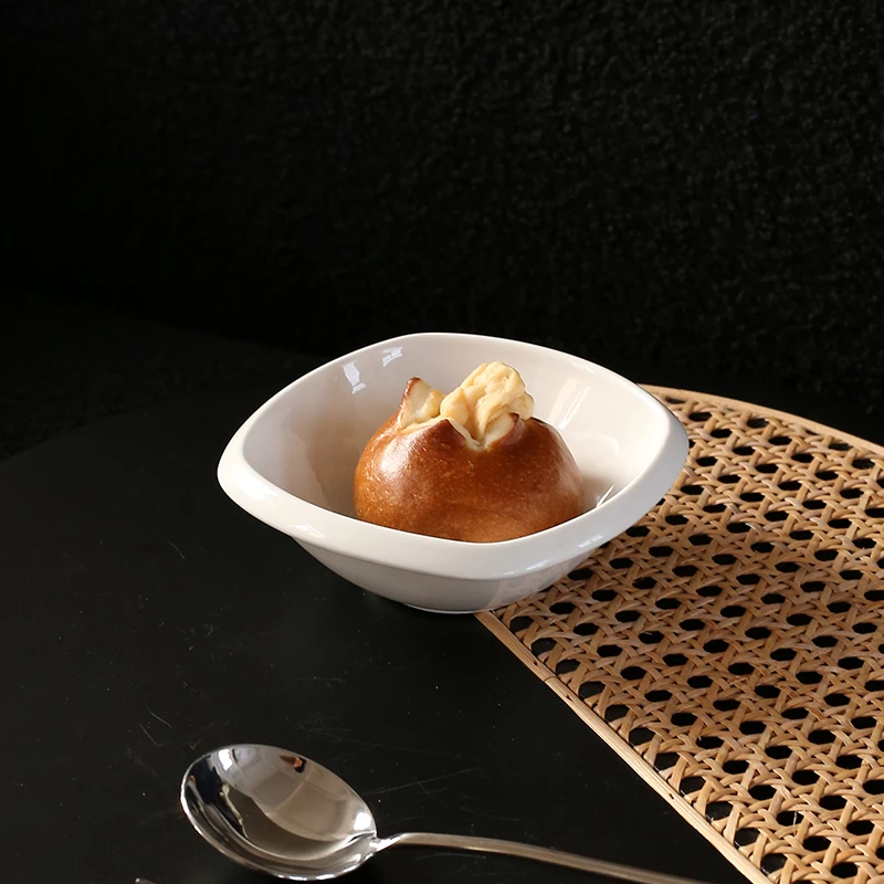 13*5cm 5寸护边四角碗 高颜值米饭碗酒店餐具酸奶碗小吃碟酱料碟