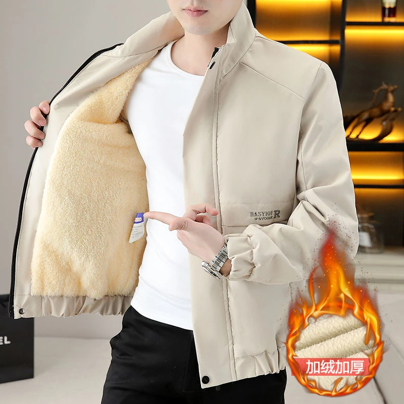 【小扬哥专属】加绒加厚男士外套秋冬夹克男学生韩版潮流修身帅！