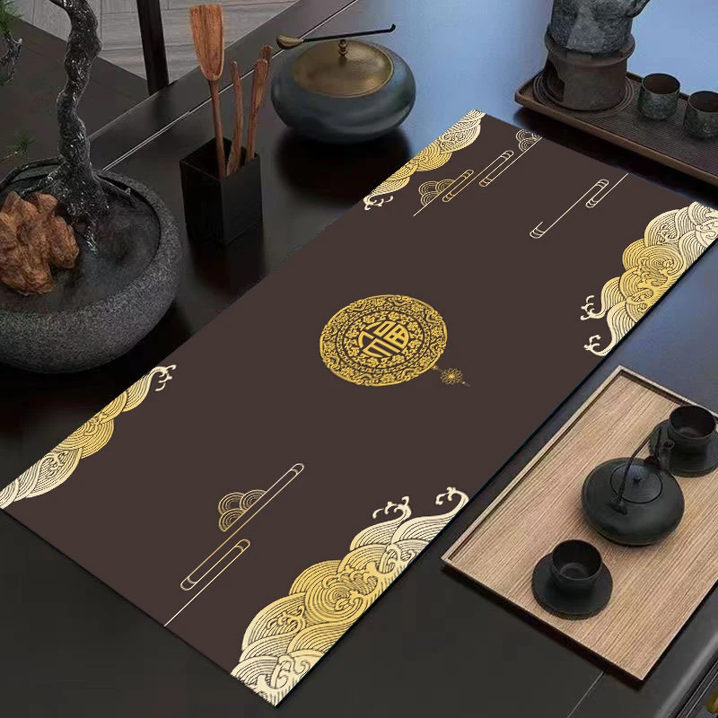 中式茶席硅藻泥桌旗茶垫吸水垫高档大气茶旗垫茶桌垫布茶垫新中式