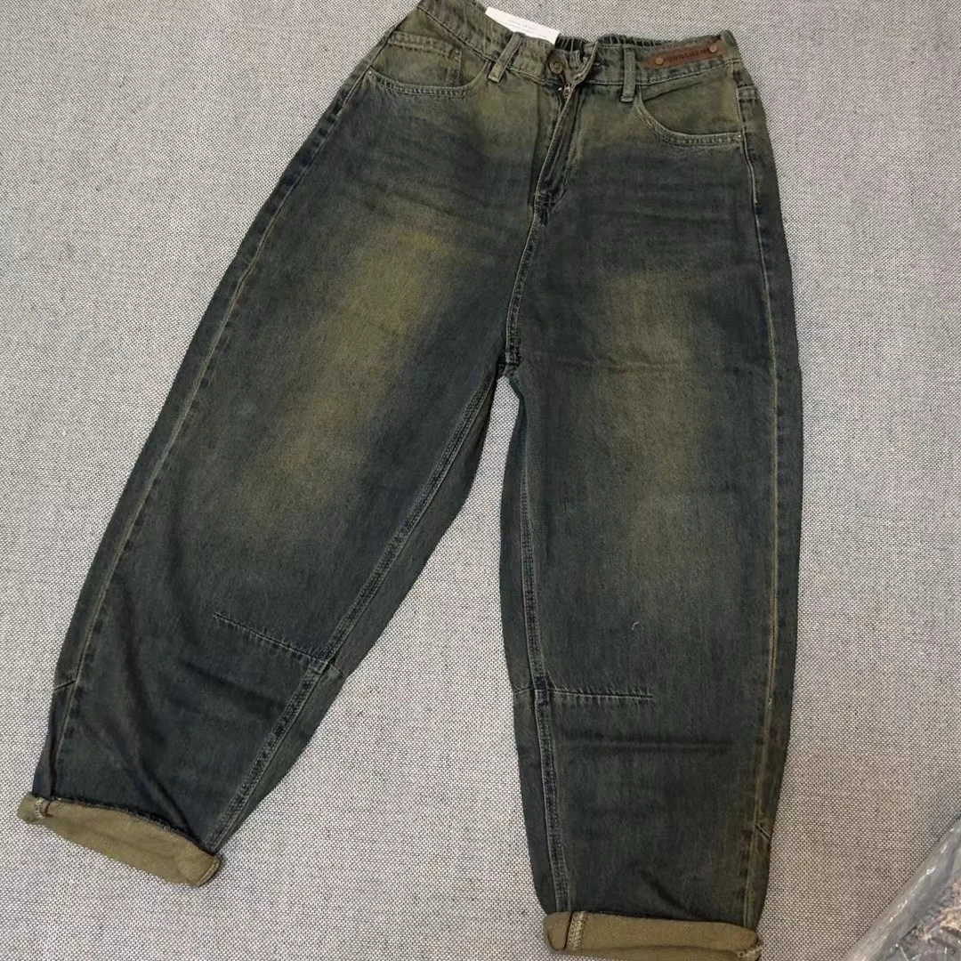 shasha家 【7013】牛仔裤女宽松显瘦百搭哈伦裤潮流时尚新款萝卜裤