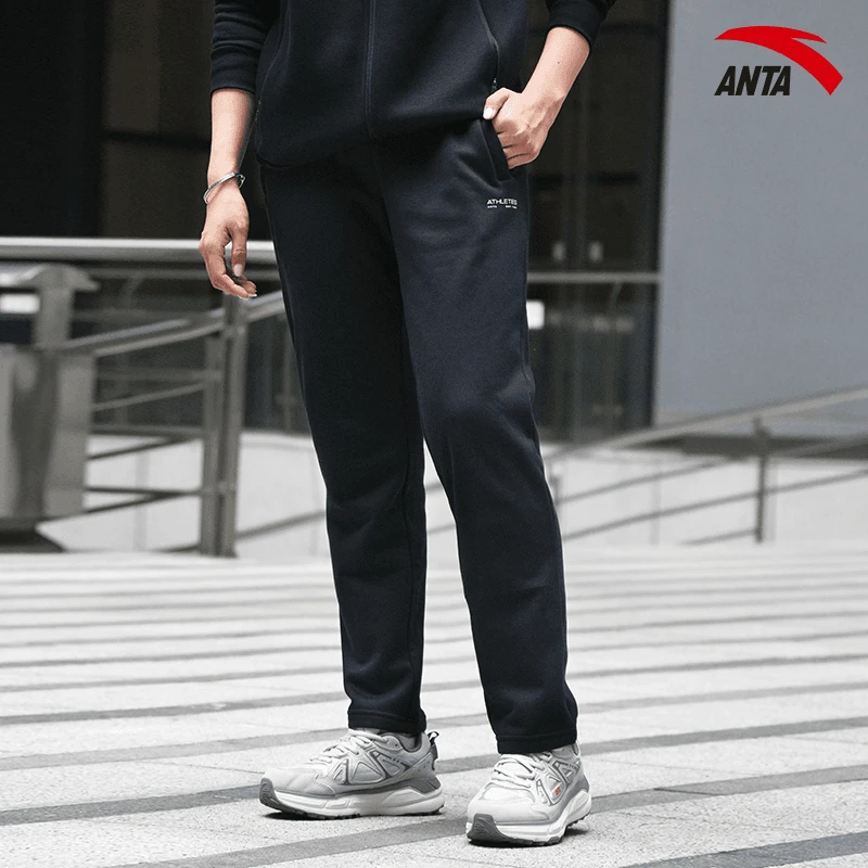 安踏男士百搭休闲运动裤秋冬男款训练基础潮流运动长裤经典商务裤