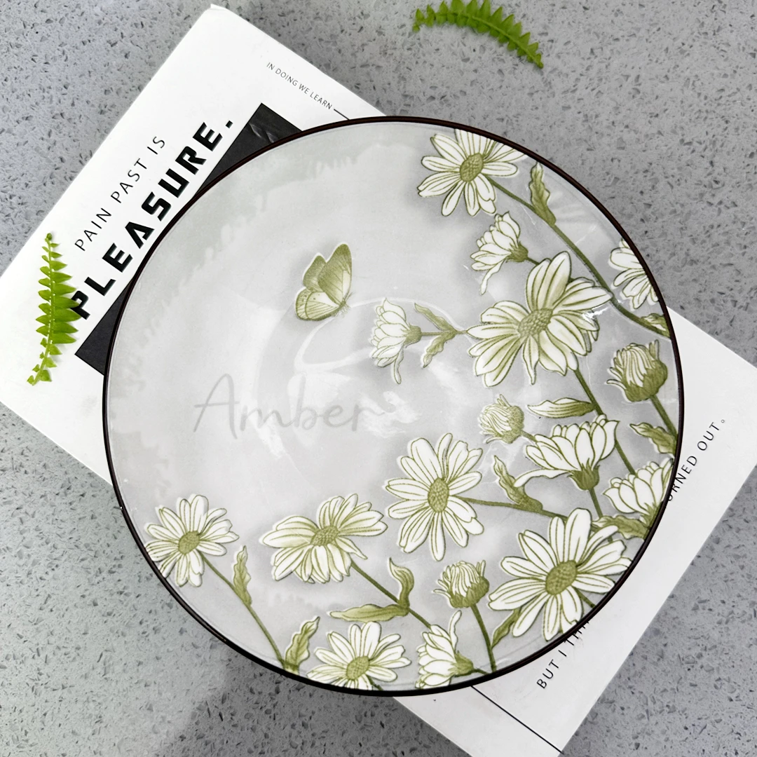 【铭策新品】琥珀7.2英寸中式林野风6只装菜盘子早餐盘家用深汤盘