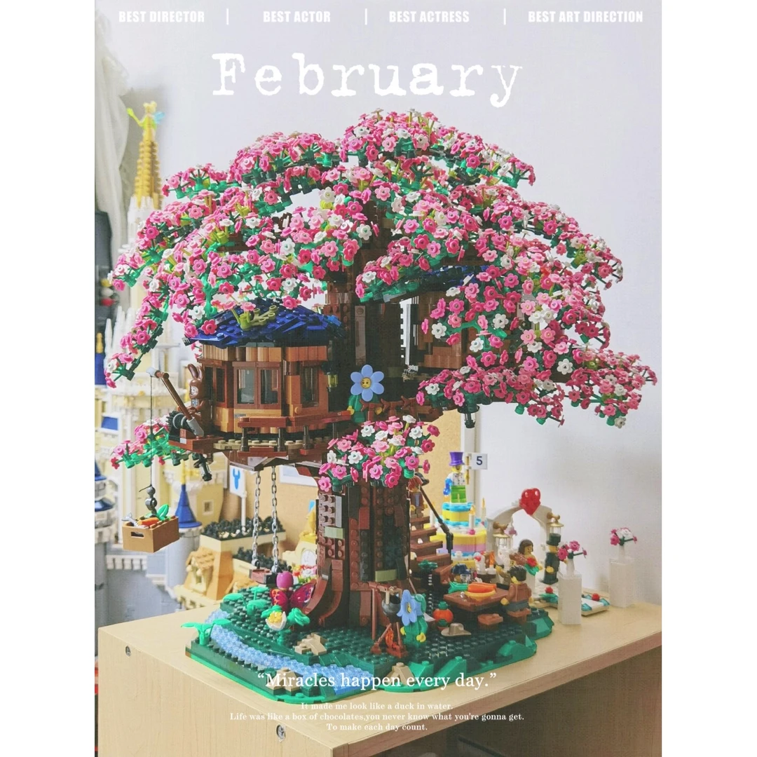 ‬树屋女孩系列花束成年高难度司命殿拼装女生积木情人节礼物