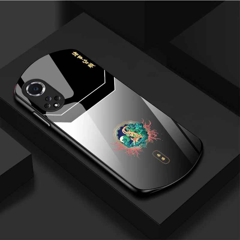 【弧形玻璃诸事皆顺生肖】适用华为NOVA9手机壳椭圆形保护套潮牌