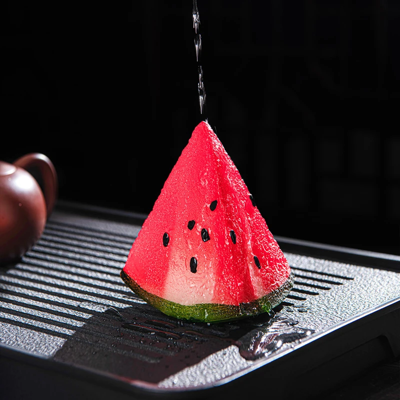 创意西瓜茶宠摆件可养变色功夫茶具配件茶玩家用办公室茶台茶盘