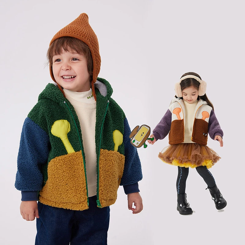 马拉丁外套冬装新款男童女童小童立体造型外套