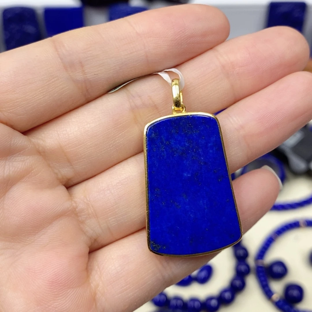 青金石颈饰银S925镀金镶嵌清尾货不退换