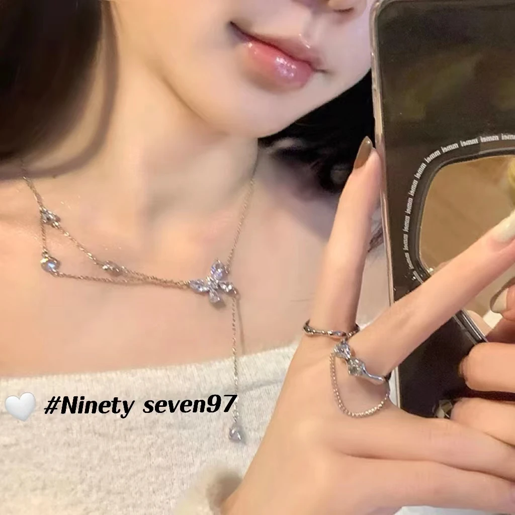 铜合金项链 超仙气质蝴蝶流苏项链女时尚简约百搭精致高级感A27