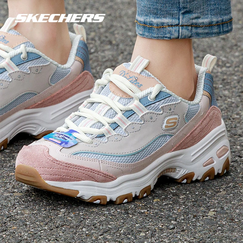 【奶油熊-玫瑰茶冻】斯凯奇正品女鞋熊猫鞋复古休闲鞋老爹鞋运动鞋