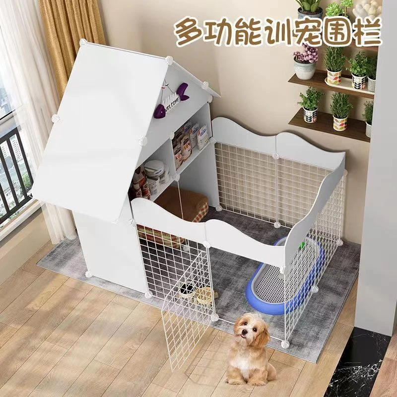 TICEENA宠物围栏狗狗隔离自由组合室内带厕所区小型犬狗窝家用栅