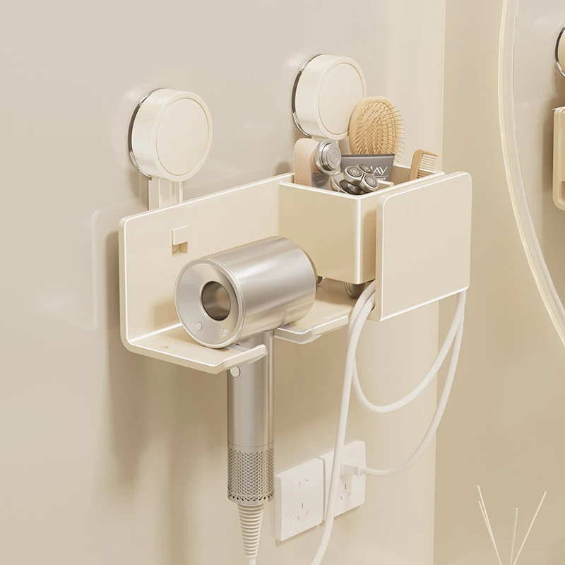 浴室吸盘吹风机架卫生间置物架家用挂墙懒人收纳支架墙上置架