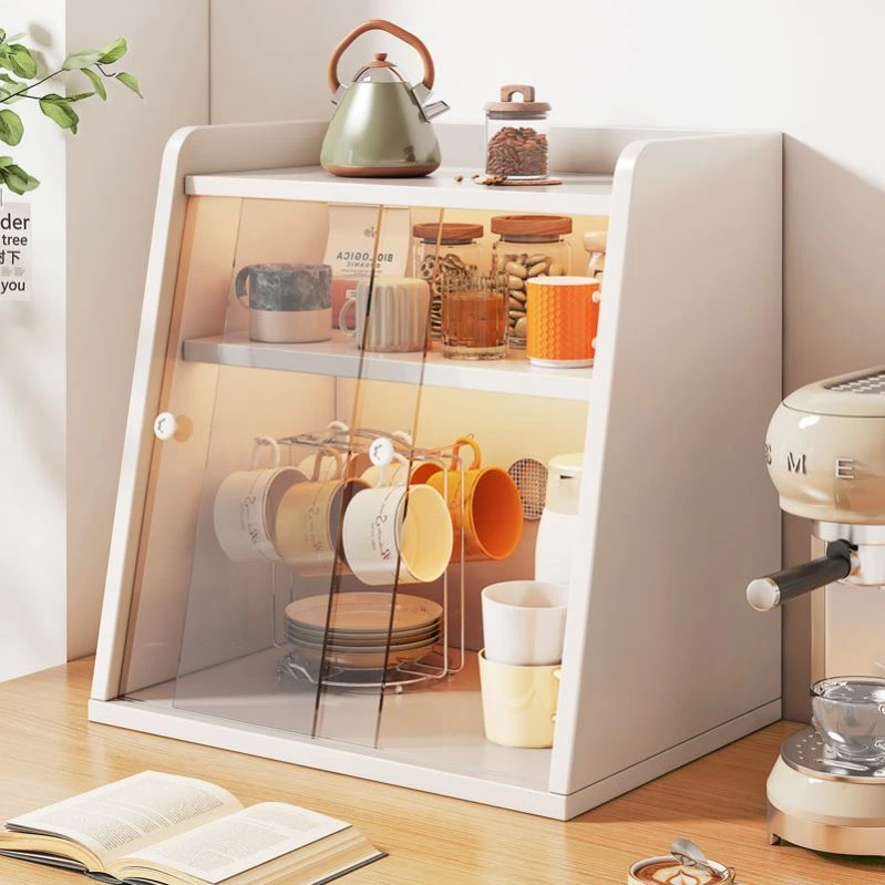 餐桌置物架桌面厨房台面多层防尘杯子餐具收纳柜茶几桌压克力杯架