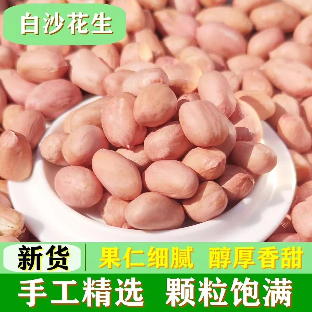 2024年新鲜大白沙大颗粒花生米5斤装现脱壳新鲜现选