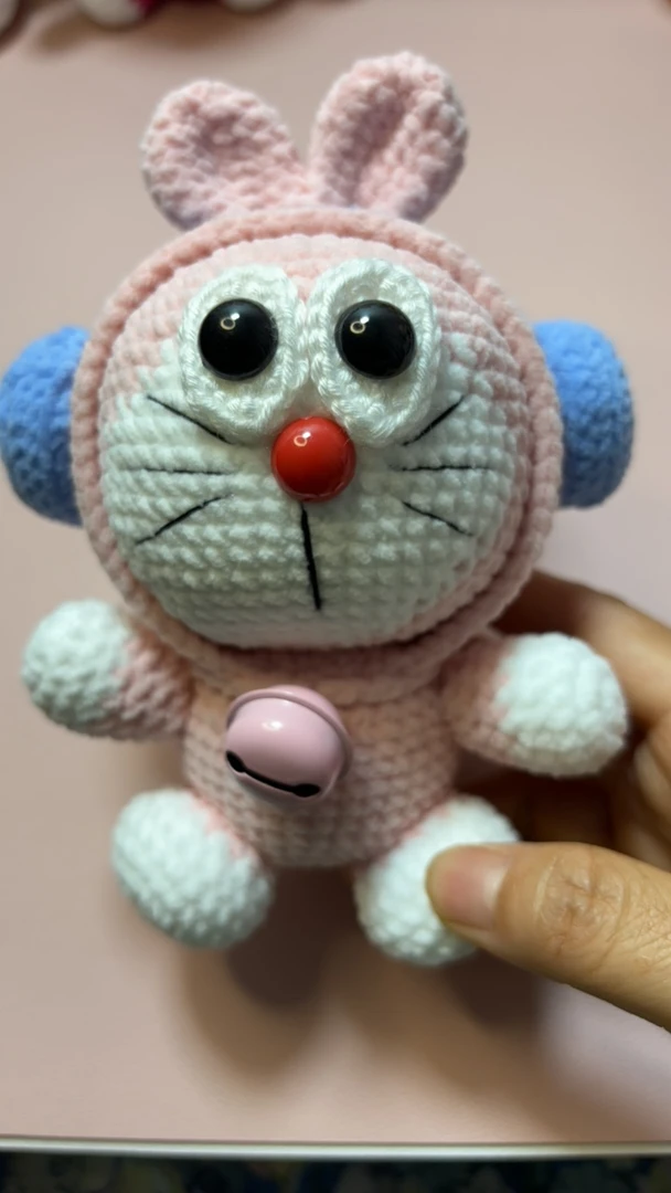 手工钩织耳机兔小哆啦成品（手工不易不调退）