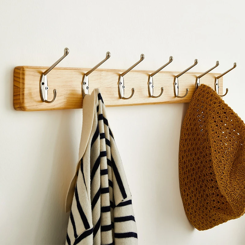 实木挂衣架壁挂墙上挂钩衣钩墙壁免打孔门后卧室创意进门玄关衣服