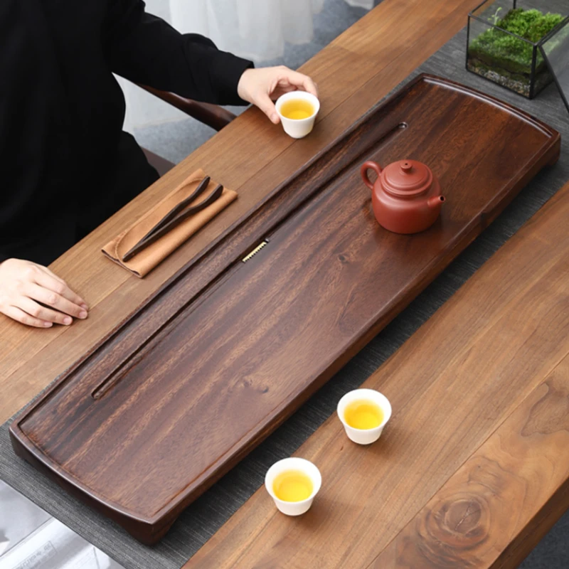陶福气轻奢简约胡桃木远舟茶盘家用功夫茶具干泡台现代家居原木