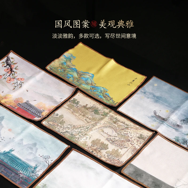 陶福气双层加厚茶巾功夫茶具配件养壶巾茶席垫布茶布家用吸水抹布