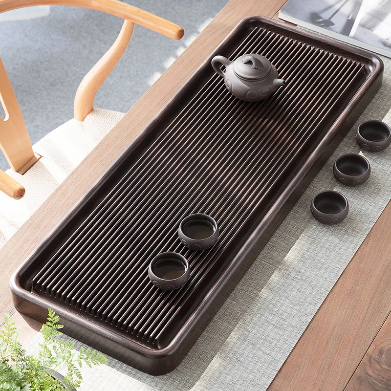 高档电木茶盘德国工艺家用简约高端茶具茶台电胶木干泡长茶海托盘