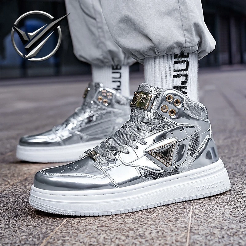 笑相迎正品高品质品质皮面时尚休闲鞋高帮板鞋韩版情侣厚底运动鞋