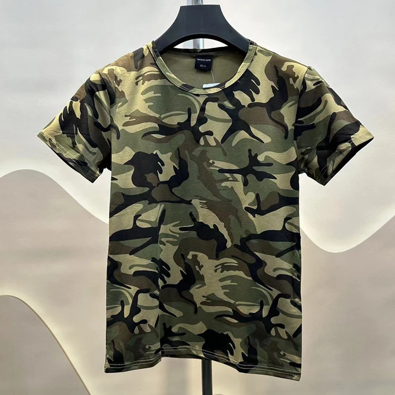 6921迷彩夏季半袖T恤四面高弹力男女同款圆领户外短袖