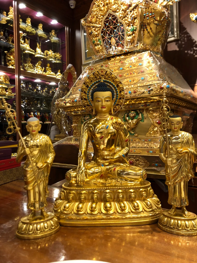 纯铜工艺品摆件释迦三师徒