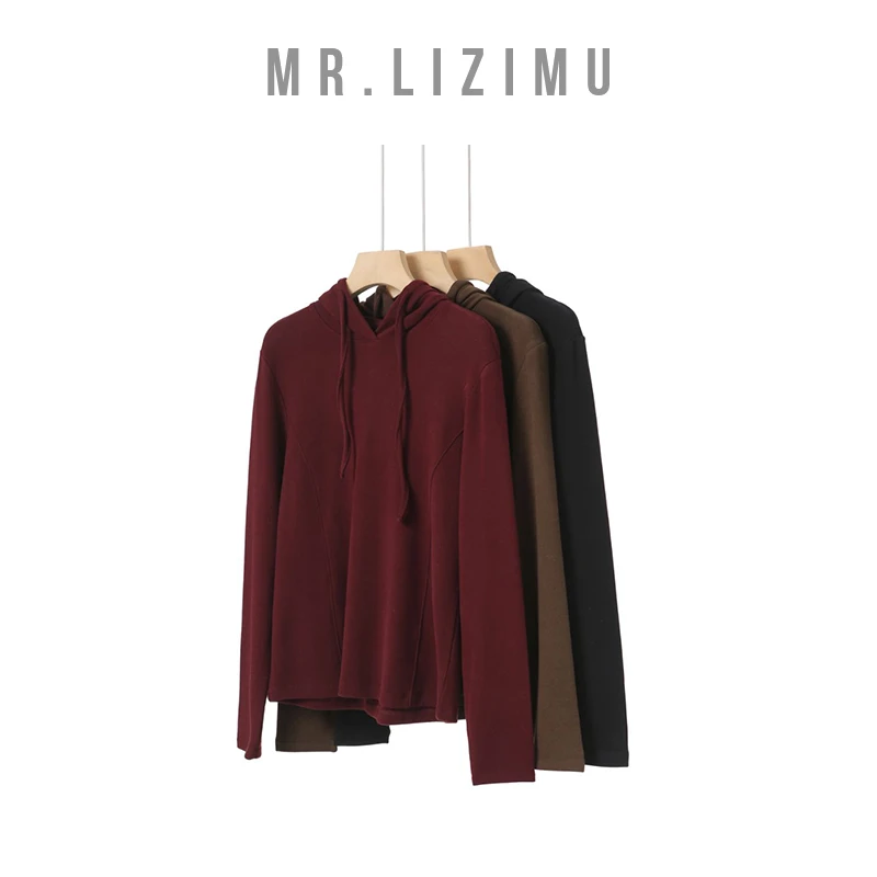 李子木先生卫衣女2024新款爆款纯色连帽抽绳好看的卫衣春季女装