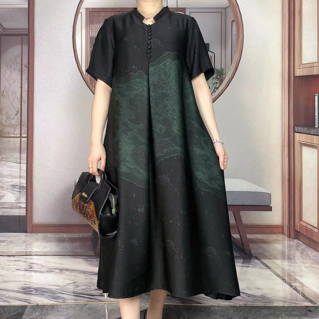 Q20019新款洒金艺术感连衣裙