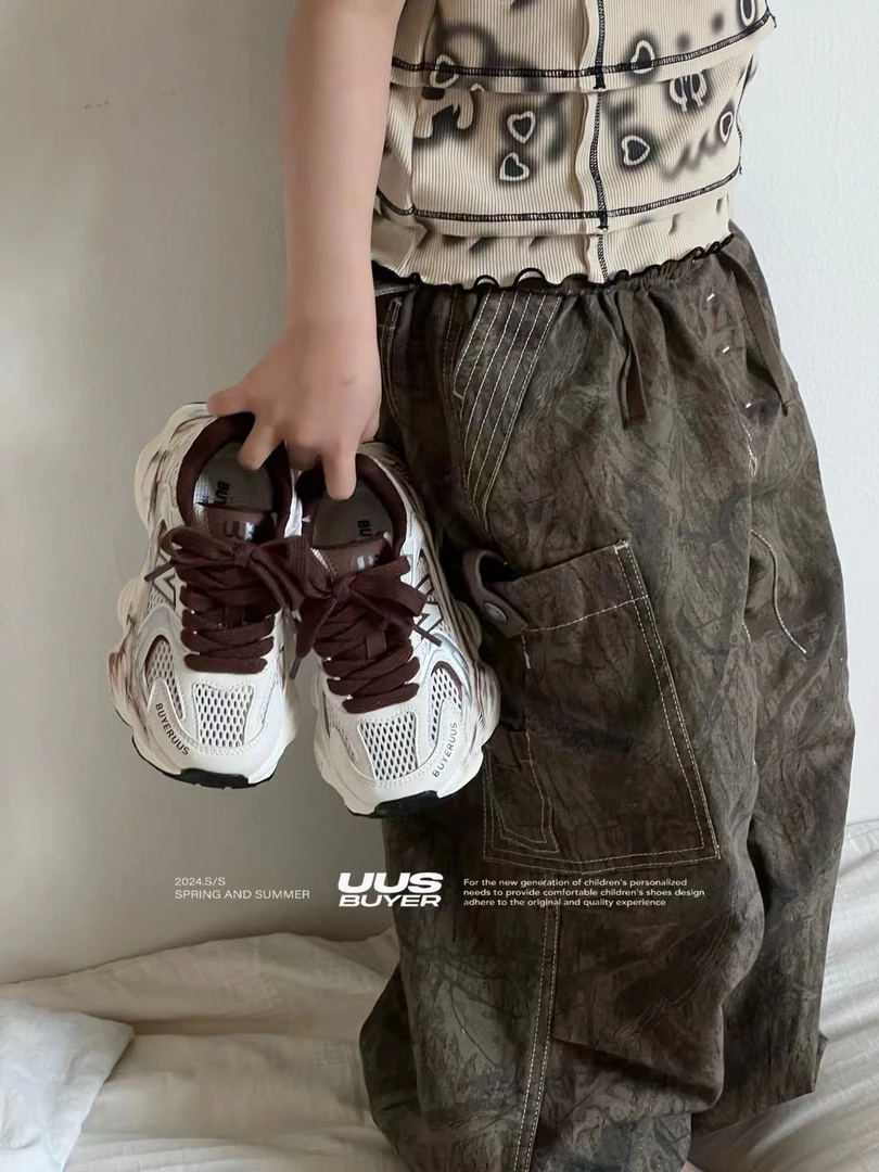 复古抽绳男女同款运动鞋休闲拼接防滑运动弹力大舒适超轻