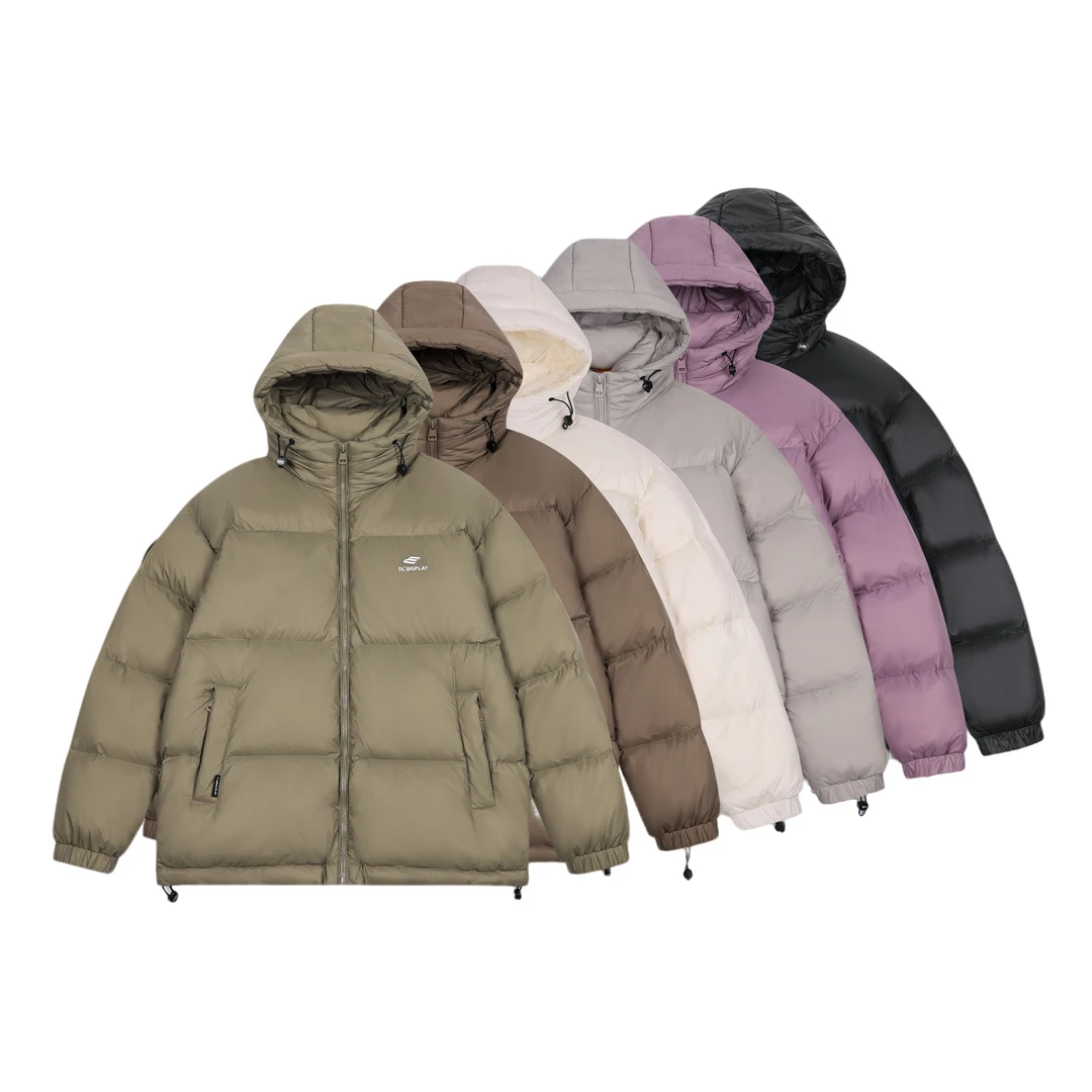 冬季90鸭绒加厚保暖时尚连帽面包羽绒服外套Y9910