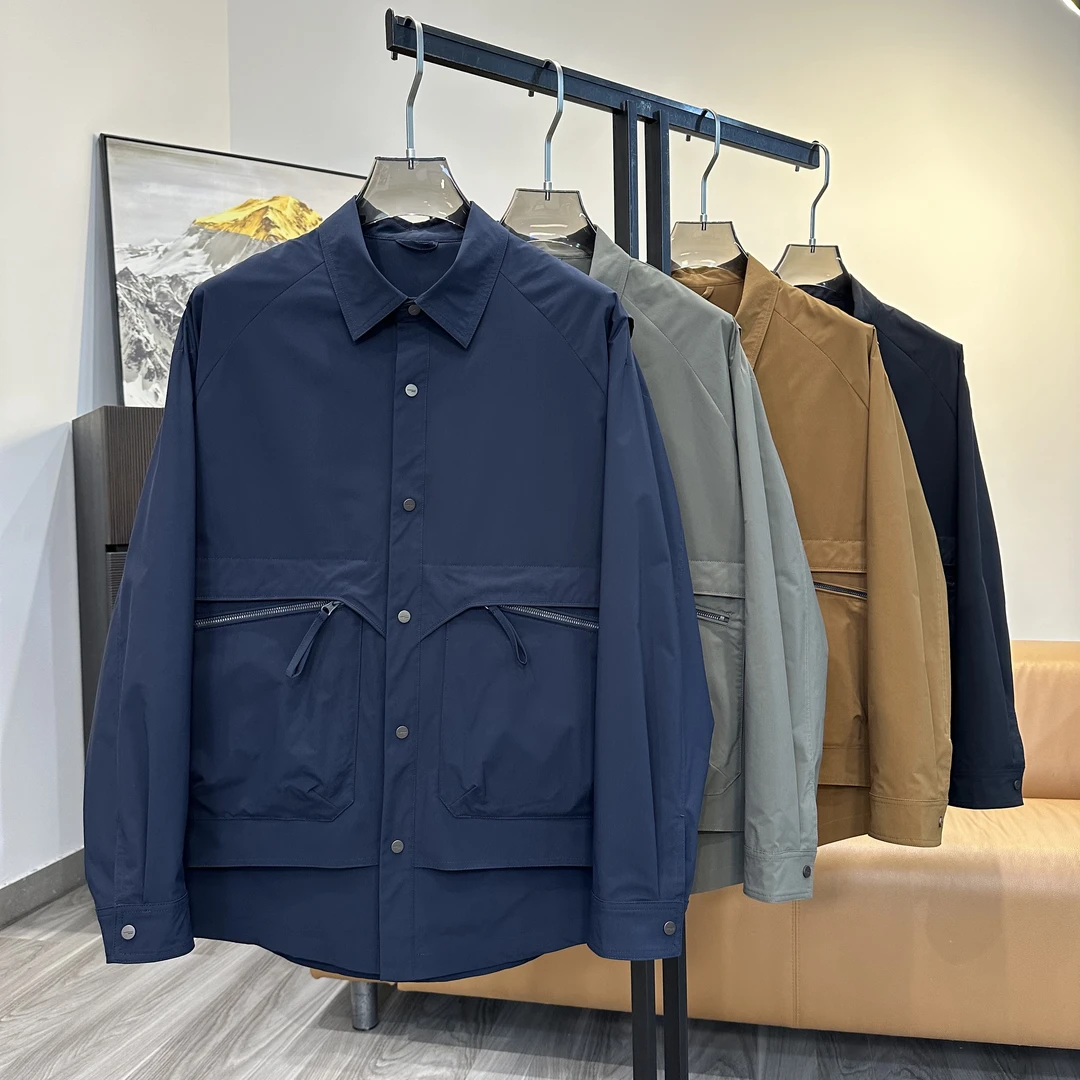 秋季新款衬衣外套蛋白丝工装大口袋休闲百搭宽松翻领锋哥J8852