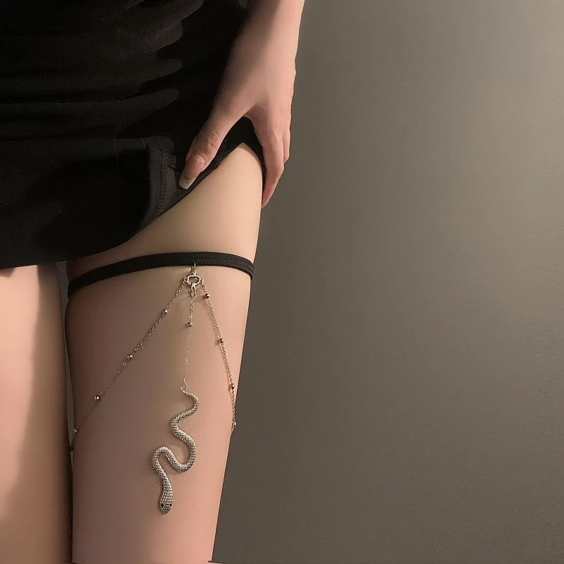合金脚链 蛇形大腿链身体装饰链子女夏季腰链小蛇配饰流苏饰品