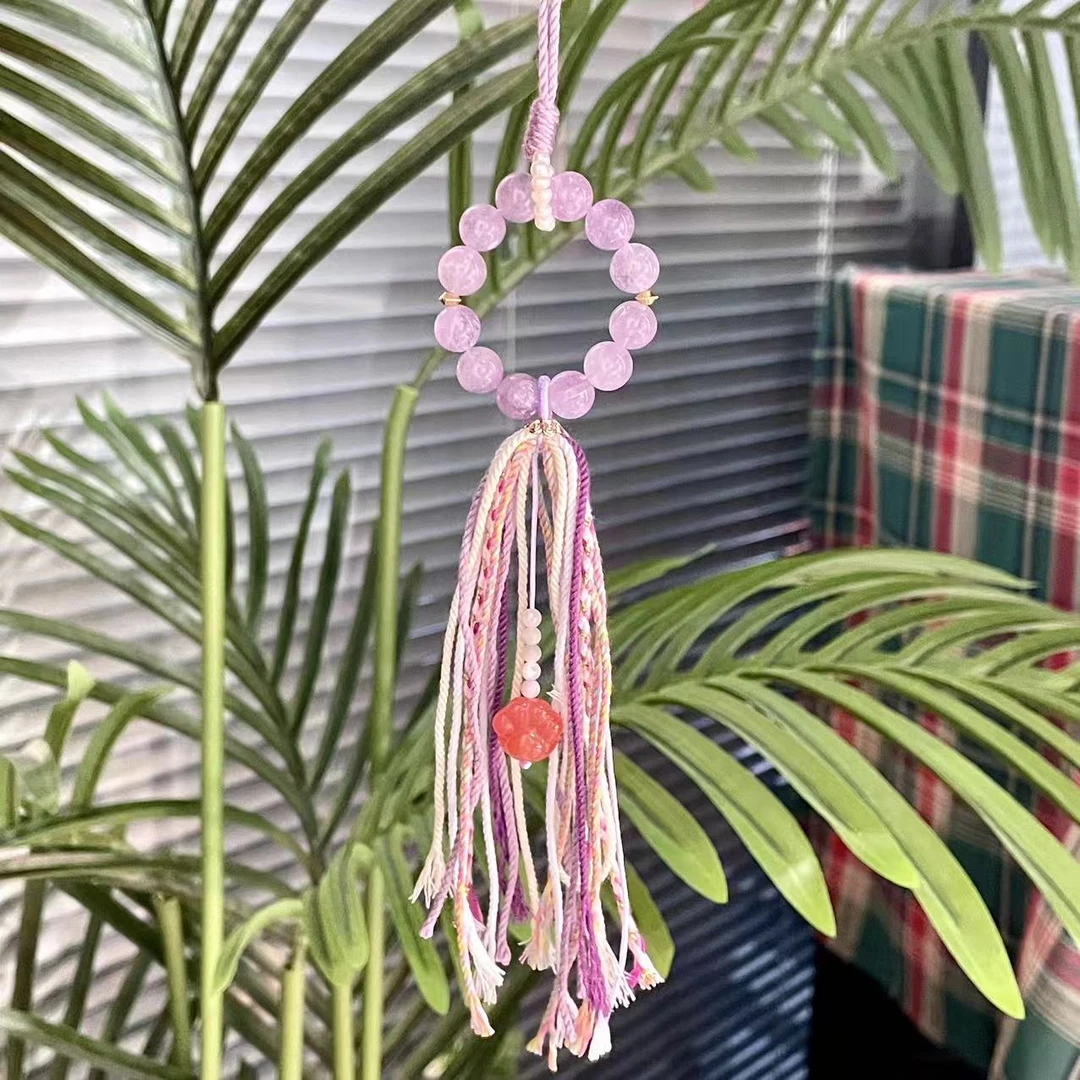 【车挂吊坠】天然紫水晶8mm招财爪车挂吊坠款民族风紫色古风纯手工